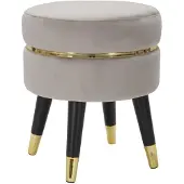 Mauro Ferretti Hocker Paris Grau Gold