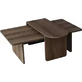 CALICOSY - Couchtische 2er?Set asymmetrische Tischplatten L105 cm - LIVIA