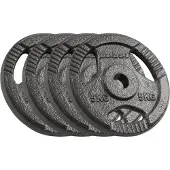 Rebel Gewichtssatz aus Gusseisen, 4 x 5 kg, 20 kg Loch, 31 mm Platte mit Griffen,