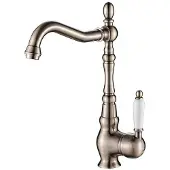 Laveo Design Spültischtischarmatur stehend mit L-Auslauf Antikes Messing