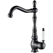 Laveo Design Spültischtischarmatur stehend mit L-Auslauf Schwarz