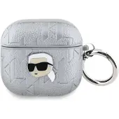 Karl Lagerfeld Schutzhülle für AirPods 4, Monogram Karl Head, Silbern