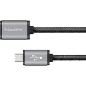 Krüger&Matz USB-zu-Micro-USB-Buchse-zu-Stecker-Kabel 1m Verlängerungskabel