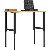 vidaXL Werkbank Hellbraun 100x60x(71,5-98) cm Massivholz Eiche