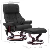 vidaXL Massagesessel Verstellbar Grau Kunstleder und Bugholz