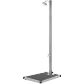 vidaXL Gartendusche mit Grauer Bodenplatte 220 cm Edelstahl