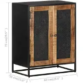 vidaXL Sideboard 60x35x75 cm Raues Mangoholz