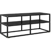 vidaXL TV-Schrank Schwarz mit Schwarzem Hartglas 100x40x40 cm