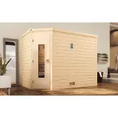 Weka Premium Massivholz-Sauna TURKU Gr. 3 Sparset 7,5 kW OS inkl. digitaler Steuerung, Massivholztür x B x T x H x 245 x 195 x 205