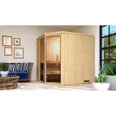 Weka Elementsauna VARBERG Gr. 2 Sparset 7,5 kW BioS inkl. digitaler Steuerung, Glastür und Fenster x B x T x H x 194 x 177 x 199