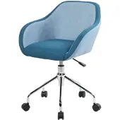 Dmora Bürostuhl Dgorgon, Arbeitsbürostuhl, Ergonomischer Bürostuhl, 56x58h77/84 cm, Blau