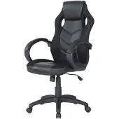 Dmora Urbaner Drehstuhl Schwarz, Verstellbar, 5 Rollen, Armlehnen