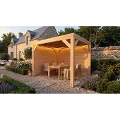 Weka Gartenlaube Lumley, 307x307 cm, 2x Wand, Naturbelassen