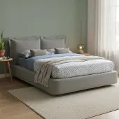 Talamo Italia Doppelbett Cornelia Grau, abziehbar