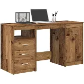 vidaXL Schreibtisch mit Unterschrank Altholz Holzwerkstoff