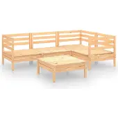 vidaXL 5-tlg. Garten-Lounge-Set Massivholz Kiefer