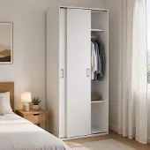 Dmora Kleiderschrank 2 Türen, Weiß, 77,6x175,4 cm