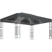 vidaXL Pavillon mit LED-Lichterkette 3x4 m Anthrazit Stoff