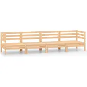 vidaXL 4-tlg. Garten-Lounge-Set Kiefer Massivholz