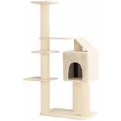 vidaXL Katzennbaum mit Sisal-Kratzsäulen Creme 183 cm