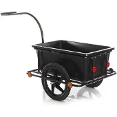 Wiltec Fahrrad Lastenanhänger 158x69x51 cm bis 80 kg, Fahrradanhänger mit 90 L Transportwanne, Kupplung und Luftreifen, Handwagen Anhänger für Fahrrad