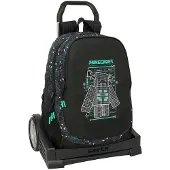 Safta Evolution Minecraft Screen 22.5l 44x32x16 Cm Rucksack Mit Rollen Schwarz Kinder Schwarz One Size