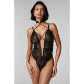 Hunkemoller Private Body offenem Schritt Brandy Schwarz