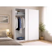 Dmora Kleiderschrank 2 Türen Nuptse 150x204 cm Weiß, Garderobe