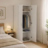 Dmora Kleiderschrank 2 Türen Sylvie 77,6x175,4 cm Weiß