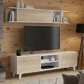 Dmora Wohnwand - Weiß 41x180x51h cm