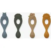 Liewood Liva Silikon Löffel 4er-Pack, Safari/Blue Multi Mix