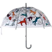 Esschert Design | Stockschirm - Regenschirm - bunt - 82 x 87 cm - Taschenschirm - Katze und Hund Motiv - Praktisch
