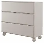 Selsey CHOCOLATED - Kommode auf Kugelfüßen mit 3 Schubladen Beige 100 cm