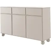 Selsey CHOCOLATED - Sideboard 3-türig auf Kugelfüßen mit drei Schubladen Beige 150 cm