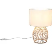 TRIO Tischlampe Rike mit Rattan