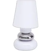Näve Tischleuchten - Keramik Tischleuchte "STONEY", Tischlampe im Retro Style, aus Keramik in weiß, 31 cm hoch, Ø 16 cm, E14-Fassung – Schnurschalter