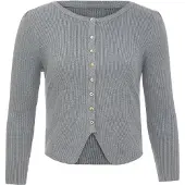 Dreimaster Strickjacke Frauen grau melange