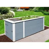 Weka Hochbeet , grau (grau, weiß), B:205cm H:81cm T:79cm, Massivholz, Pflanzgefäße, Hochbeet, BxTxH: 205x80x81 cm, mit Anbauschrank