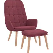 Syfax Relaxsessel mit Hocker Weinrot Stoff