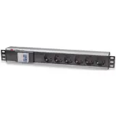Techly I-CASE STRIP-16SH, Standard, 1.5U, Einphasig, Horizontal, Aluminium, Aluminium, Schwarz