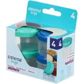 Sistema 3er-Set: Sandwichboxen in Türkis/ Blau/ Rot - 450 ml - onesize