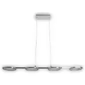 Näve Pendelleuchte - LED Pendelleuchte "BEAM", Hängelampe im Modern Style, ausMetall und Kunststoff in stahl-blank, 150 cm hoch, Maße 100 x 16 cm, Inkl. LED