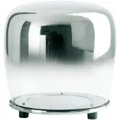 Näve Tischleuchten - LED Tischleuchte "SMOKY" Ø:18cm, Tischlampe im Retro Style, aus Metall und Glas in chrome, 18 cm hoch, Ø 18 cm, inkl. LED – Schnurschalter