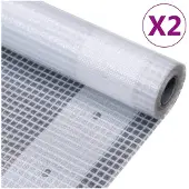 vidaXL Gitter-Abdeckplanen 2 Stk. 260 g/m² 3x2 m Weiß