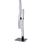 Näve Tischleuchten - LED Tischleuchte "ONDA", Tischlampe im Modern Style, aus Metall und Kunststoff in schwarz, 44 cm hoch, Ø 12 cm, inkl. LED – Schnurschalter