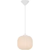 Näve Pendelleuchte - Pendelleuchte "GENEVA" Ø: 20cm weiß, Hängelampe im Scandi Style, ausMetall, Glas und Kunststoff in weiß, 128 cm hoch, Maße 20 x 20 cm, E27-Fassung