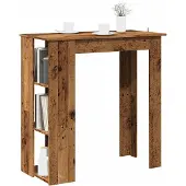 vidaXL Bartisch mit Regal Altholz-Optik 102x50x103,5 cm Holzwerkstoff