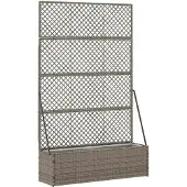 vidaXL Garten-Spalier-Pflanzer Grau 105 x 30 x 170 cm Metall
