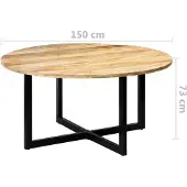 vidaXL Esstisch 150 x 73 cm Massivholz Mango