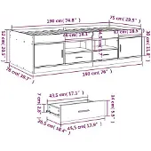 vidaXL Tagesbett mit Schubladen ohne Matratze Räuchereiche 75x190 cm